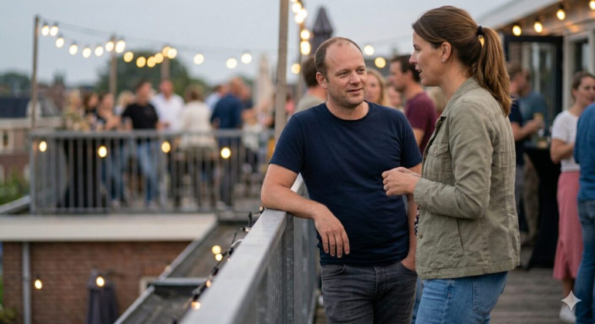 Waar vallen vrouwen op: zelfverzekerde man die ruimte inneemt in een sociale omgeving